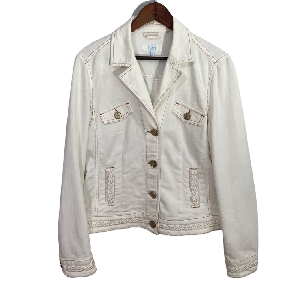 Escada Sport Plus Size White Jean Jacket
